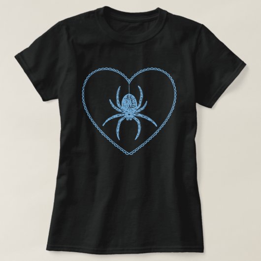 Blue Spider Heart T-Shirt (Design voorkant)