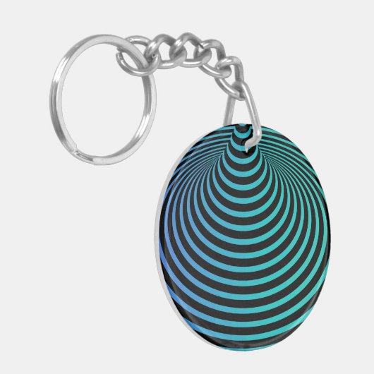 Blue Spiral Acrylic Sleutelhanger (Voorkant Links)