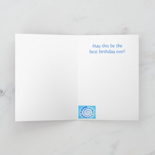 Blue Spiral Birthday Kaart (Binnen)