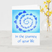 Blue Spiral Birthday Kaart (Gele Bloem)