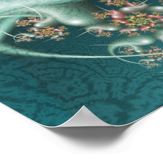 Blue Spiral Fractal Poster (Hoek)