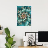 Blue Spiral Fractal Poster (Thuiskantoor)