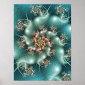 Blue Spiral Fractal Poster (Voorkant)