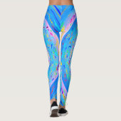 Blue Spiral Funky Abstracte Leggings (Achterkant)