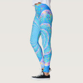 Blue Spiral Funky Abstracte Leggings (Links)