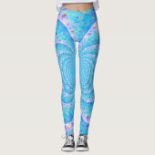 Blue Spiral Funky Abstracte Leggings (Voorkant)