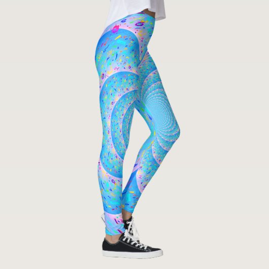 Blue Spiral Funky Abstracte Leggings (Rechts)