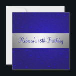 Blue Spiral Hearts Silver 18th Birthday Party Kaart<br><div class="desc">Elegant Blue Spiral Love Hearts and Flowers with Silver Trims 18th Birthday Party Invitation. Pas je aan met je eigen gegevens.</div>