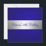 Blue Spiral Hearts Silver 18th Birthday Party Kaart<br><div class="desc">Elegant Blue Spiral Love Hearts and Flowers with Silver Trims 18th Birthday Party Invitation. Pas je aan met je eigen gegevens.</div>
