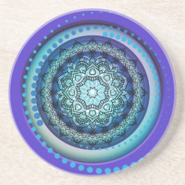 Blue Spiral Medallion Design Onderzetter