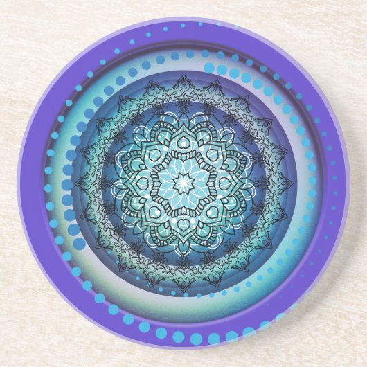 Blue Spiral Medallion Design Onderzetter (Voorkant)