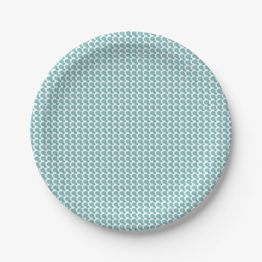 Blue Spiral Pattern Paper Borden Papieren Bordje (Voorkant)