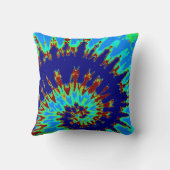 Blue Spiral Tie Dye Pillow Kussen (Achterkant)