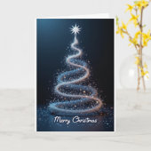 Blue Spiral Tree – Christmas Card Kaart (Gele Bloem)