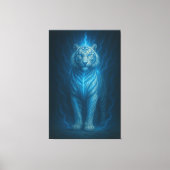 Blue Spirit Lightning White Tiger – Ethereal Storm Canvas Afdruk (Voorkant)