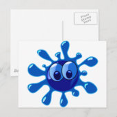 Blue Splash Briefkaart (Voorkant / Achterkant)