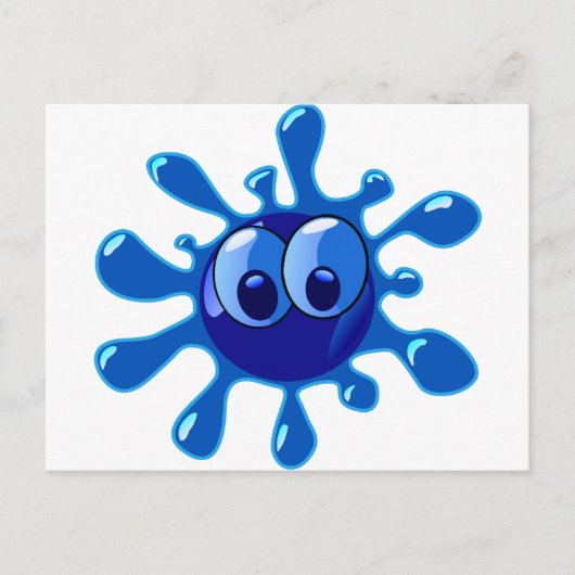 Blue Splash Briefkaart (Voorkant)