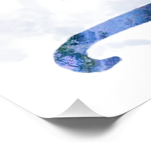 Blue Splash Digitale Waterverf Siamese Cat 726 Perfect Poster (Hoek)