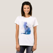 Blue Splash Digitale Waterverf Siamese Cat 726 T-shirt (Voorkant volledig)