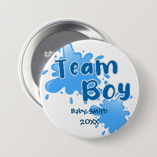 Blue Splash Gender onthult Team boy blue Button