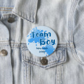 Blue Splash Gender onthult Team boy blue Ronde Button 7,6 Cm (In situ)