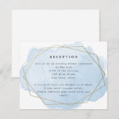 Blue Splash, Gold Geo Lijst Receptie Kaart (Voorkant / Achterkant)