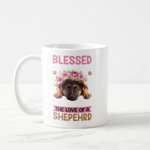 Blue Splash Hipster German Shepard Shepherd. Perfe Koffiemok