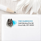 Blue Splash Keeshond hond retouradres Etiket (Insitu)
