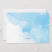 Blue Splash Photo Invitation Kaart (Achterkant)