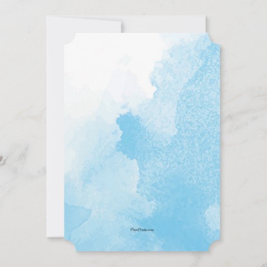 Blue Splash-uitnodiging Kaart (Achterkant)