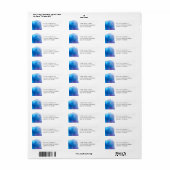 Blue Splash Waterverf Bruiloft Etiket (Full Sheet)