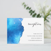 Blue Splash Waterverf Bruiloft Informatiekaartje (Staand voorkant)