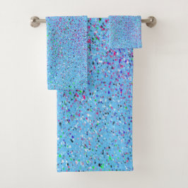 Blue Splatter Abstract Bad Handdoek