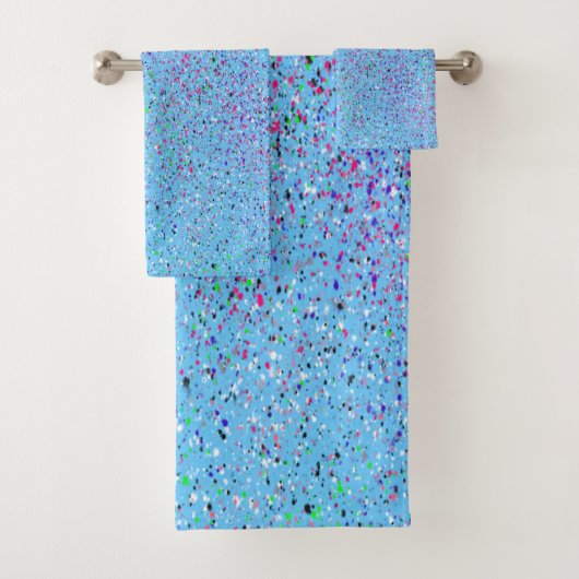 Blue Splatter Abstract Bad Handdoek (Insitu)