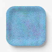 Blue Splatter Abstract Papieren Bordje (Voorkant)