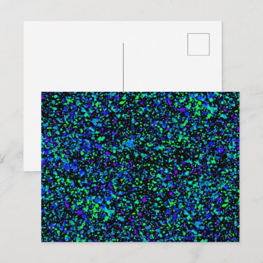 Blue Splatter - Briefkaart (Voorkant / Achterkant)