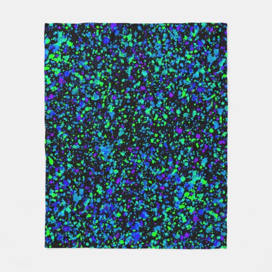 Blue Splatter - Fleece Deken (Voorkant)