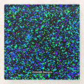 Blue Splatter - Glas Onderzetter Glazen Onderzetter (Voorkant)