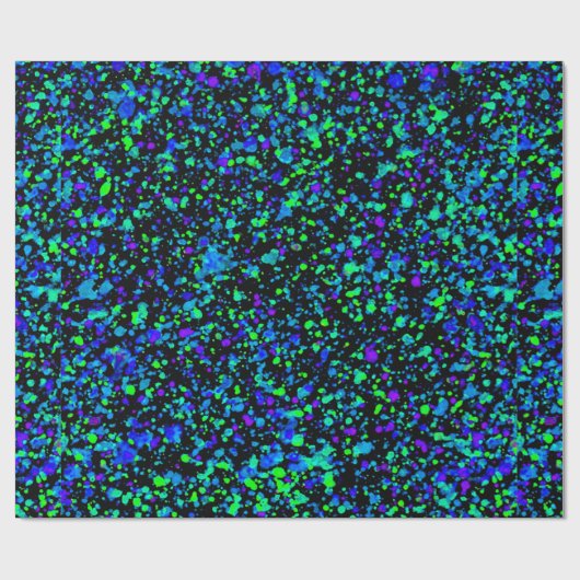 Blue Splatter - Inpakpapier (Vlak)