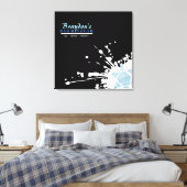 BLUE SPLATTER STAR Bar Bat Mitzvah Inloggen Board Canvas Afdruk (Insitu (Slaapkamer))