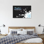 BLUE SPLATTER STAR Bar Bat Mitzvah Inloggen Board Canvas Afdruk (Insitu (Slaapkamer))