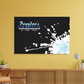 BLUE SPLATTER STAR Bar Bat Mitzvah Inloggen Board Canvas Afdruk (Insitu (Woonkamer))