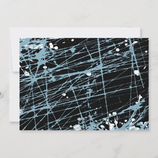 Blue Splatter Star Bat Mitzvah Uitnodiging (Achterkant)