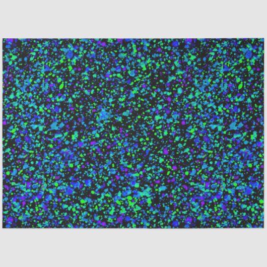 Blue Splatter - Weefselpapier Tissuepapier (Voorkant)