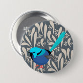 Blue Splendid Fairy Wren Ronde Button 7,6 Cm (Voorkant /achterkant)