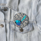 Blue Splendid Fairy Wren Ronde Button 7,6 Cm (In situ)
