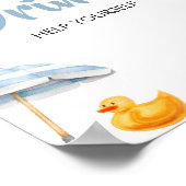 Blue Splish Baby shower Drinken Poster (Hoek)