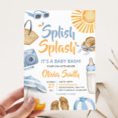 Blue Splish Baby shower Kaart