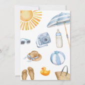 Blue Splish Baby shower Kaart (Achterkant)