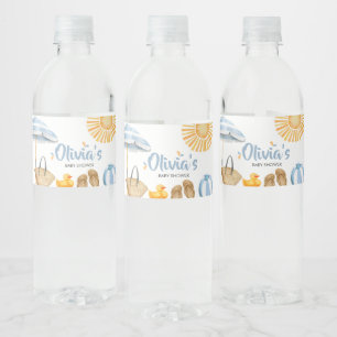 Blue Splish Baby shower Waterfles Etiket